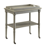 Benzara Wooden Serving Tray Table, Gray