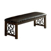 Benzara Wooden Bench With Metal Work, Rustic Walnut Brown