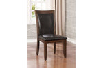 Benzara Wooden Count Height Chair, Pack of 2, Cherry Brown & Black