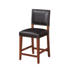 Benzara Wooden Counter Stool with Nailhead Trim Accents, Brown and Black