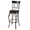 Benzara Metal Counter Stool with Leatherette Swivel Seat, Black and Brown