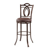 Benzara Metal Bar Stool with Cushioned Swivel Seat and Flared Legs, Brown