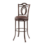 Benzara Metal Bar Stool with Cushioned Swivel Seat and Flared Legs, Brown