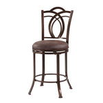 Benzara Metal Counter Stool with Cushioned Seat and Flared Legs, Brown
