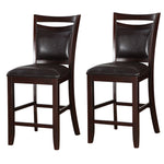 Benzara Classic Wooden Armless High Chair, Brown & Black, Set of 2