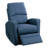 Benzara Swivel Recliner Chair in Navy Polyfiber Fabric Blue