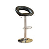 Benzara Metal Base Bar Stool with Faux Leather Seat Black & Silver Set of 2