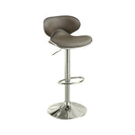 Benzara Modish Bar Stool with Gas Lift Espresso Brown and Silver Set of 2