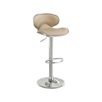 Benzara Modish Bar Stool with Gas Lift Brown and Silver Set of 2