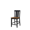 Benzara Rubber Wood High Chair, Black & Brown, Set of 2