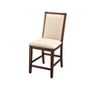 Benzara Rubber Wood High Chair, Brown & Cream, Set of 2