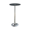 Benzara Metal Base Bar Table with Round Glass Top, Black & Silver