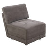 Benzara Waffle Suede Armless Chair with Back Cushion, Gray
