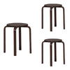 Benzara Round Wooden Stackable Stool with Straight Legs, Set of 4, Brown