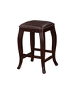 Benzara Wooden Counter Stool with Cushioned Seat and Nailhead Trim Edge, Brown