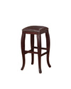 Benzara Wooden Bar Stool with Cushioned Seat and Nailhead Trim Edge, Brown