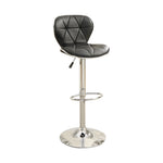 Benzara Leather Upholstered Bar Stool with Gas Lift Black Set of 2