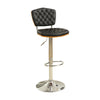 Benzara Barstool with Tufted Seat and Back Black Set of 2