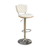 Benzara Barstool with Tufted Seat and Back White Set of 2