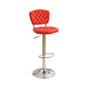 Benzara Barstool with Tufted Seat and Back Red Set of 2