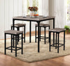 Benzara Counter Height 5 Pieces Dining Set in Brown and Black
