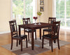 Benzara Wooden and Leather 5 Pieces Dining Set in Brown and Black