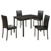 Benzara Faux Marble and Metal Frame 5 Pieces Dining Set in Black