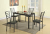 Benzara Modish Feast 5 Pieces Dining Set in Black and Gray