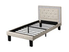 Benzara Polyurethane Twin Size Bed in High Headboard in White