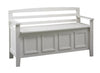 Benzara Wooden Storage Bench with Flip Top Seat and Ladder Style Back, White