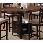Benzara Dual Tone Counter Height Dining Table with Storage Base, Brown