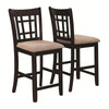 Benzara Contemporary Armless Counter Height Chair, Espresso Brown & beige , Set of 2