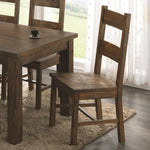 Benzara Chambr Armless Wooden Dining Side Chair, Rustic Golden Brown, Set of 2