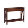 Benzara Wooden Console Table with Two Drawers and Bottom Shelf, Brown