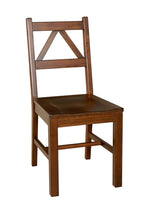 Benzara Wooden Chair with Contoured Seat and Geometric Cutout Back, Brown