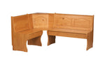 Benzara 3 Piece Wooden Corner Unit with Hidden Storage and Curved Legs, Brown