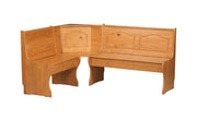 Benzara 3 Piece Wooden Corner Unit with Hidden Storage and Curved Legs, Brown