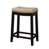 Benzara Fabric Upholstered Counter Stool with Nail head Trim, Brown and Beige