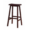 Benzara 29 Inch Wooden Saddle Stool with Slanted Legs, Brown