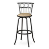 Benzara Groovy Metal & Microfiber Cushion Swivel Barstool, Black (Set of 2)