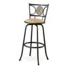 Benzara Snazzy Stone, Metal & Microfiber Cushion Swivel Barstool, Black (Set of 2)