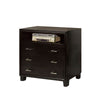 Benzara 3 Drawer and 1 Open Shelved Contemporary Media Chest, Espresso Brown