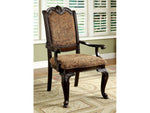 Benzara Classic Style Transitional Arm Chair, Cherry Brown