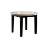 Benzara Contemporary Marble Top Round Dining Table, Espresso Brown