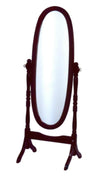 Benzara Cheval Inspired Wooden Full Length Mirror in Cherry Red