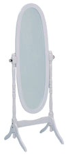 Benzara Old Style Wooden Full Length Mirror in White