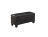 Benzara Sophisticated Bonded Leather Storage Ottoman Black