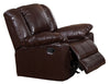 Benzara Recliner Chair with Plush Leatherette Upholstery Dark Brown