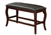 Benzara Wooden Bench with Cushioned Seat Cherry Brown