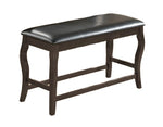 Benzara Wooden Bench with Cushioned Seat Gray